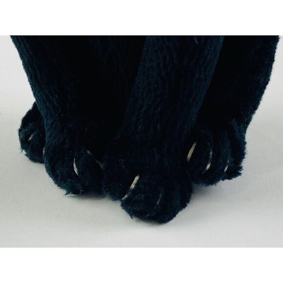 Vintge Wallace Berrie Black cat red bow tie plush toy 1984 Sitting Applause Luck - Picture 5 of 9